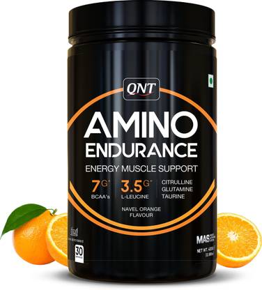QNT Amino Endurance (BCAA), Supports Muscle Building & Recovery, 400g, Orange BCAA