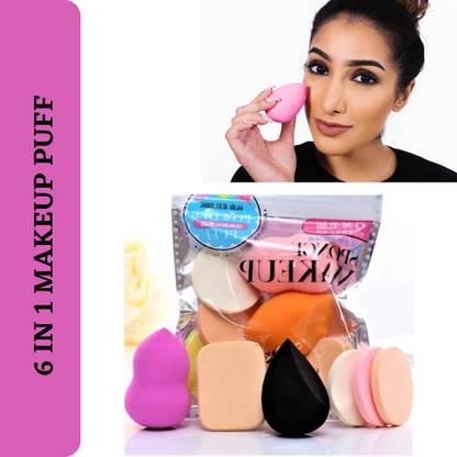 Uprise 6 IN 1 Foundation Makeup Blender Powder Buff Sponge Cosmetic Puff
