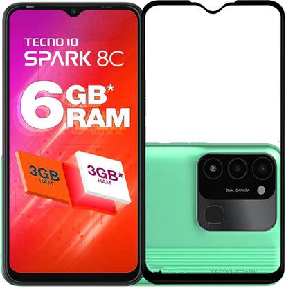 ASMANTIC Tempered Glass Guard for Techno Spark 8c