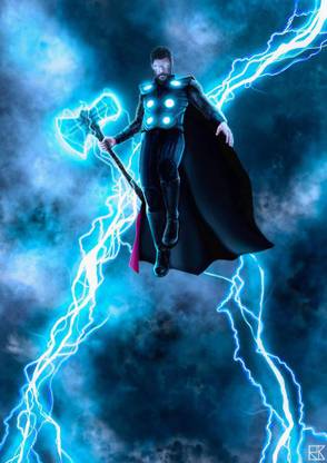 Avengers Thor Multicolour Photo Paper Print Poster Photographic Paper Photographic Paper
