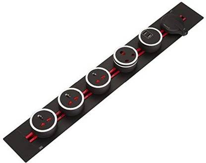 MX Power Track Conceal Mount & Child Safety Shutter - Length : 0.60 Mtr 6  Socket Extension Boards
