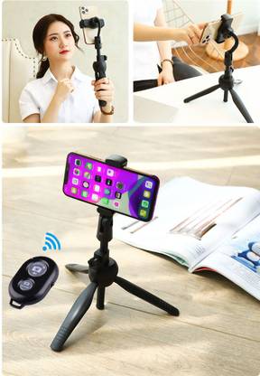 PULTO Tripod Mobile Stand+Bluetooth Selfie Shutter Remote MultiUse Selfie Stick holder Tripod, Monopod, Monopod Kit, Tripod Ball Head, Tripod Bracket, Tripod Clamp, Tripod Kit