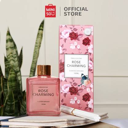 MINISO Rose Charming Diffuser Set Fabulous Day Series Scented Diffusers,Home Fragrance Flameless Essential Oil