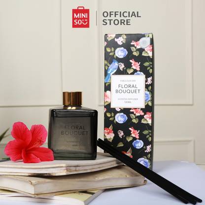 MINISO Floral Bouquet Diffuser Set Scented Diffusers,Home Fragrance Flameless Essential Oil with Diffuser Sticks