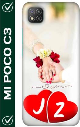 FULLYIDEA Back Cover for POCO C3, Letter J, Alphabet J, Name J, Letter J With Z, J Love Z