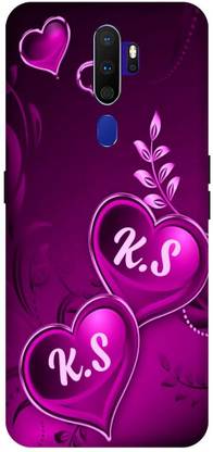 3D U PRINT Back Cover for OPPO A5 (2020) ,CPH1933 , KS, K LOVES S, NAME, LETTER, ALPHABET, KS LOVE