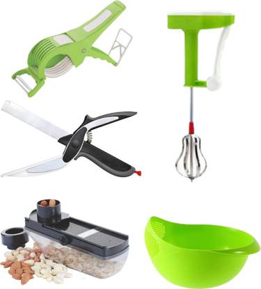 pSmart Kitchen Tool Combo Set Clever Cutter,Dry Fruit Slicer,Pizza Cutter (Mini),ICE CREAM SCOOP Kitchen Tool Set
