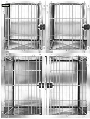 AEOLUS Stainless Steel Round Corner Modular Cage with Drainage System Hard Crate Pet Crate