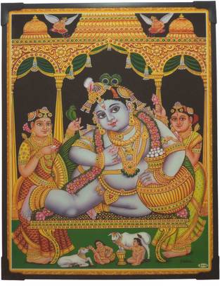 R S Exports Lord krishna Photo Frame ( 29 cm x 22.5 cm x 1 cm ) / krishnan radha kannan Religious Frame