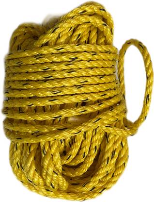 EDANUST (8mm x 20 meter) Submersible Danline/Borewell/Poly More Virgin Rope Yellow