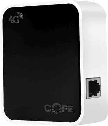 COFE 4G Sim Router with LAN Port, Support All GSM Sim with 200 Mtr Range, Speed 4G Router 2.4 GHz 300 Mbps Wifi Speed Single Band Internal Antenna MiFi (Sim Based)