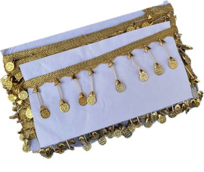 MARUTI KRUPA ENTERPRISE MAKE Val Coin Falls for Bridal,Dress,Kurti,Saree Length:4.5Meter Width:5CM Cotton Blend Saree Falls