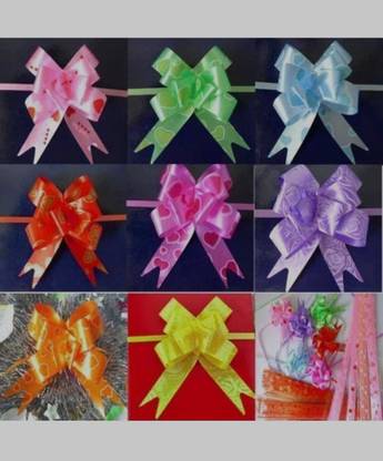 imtion ( 20 Pcs ) Pull Flower Ribbon for Gift Wrap and Decoration (Multicolour Medium Size ) Gift Flower Ribbon Pack of 20 Pcs