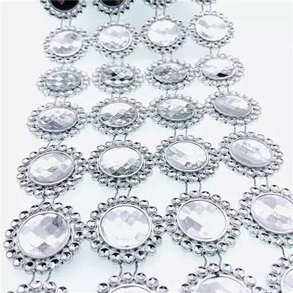 Zilzon Ribbon Trim Coin Lace Borders Color Silver Coin Lace Pack of 1 Meter