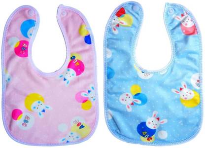 BRANDONN Multi-Colour Cotton Bibs With Pvc Pasting - Set of 2