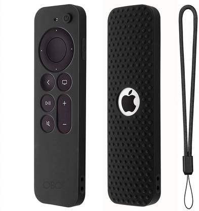 ओबोए फ्रंट और बैक केस New Siri Apple TV 4k 2nd Gen Full Wrap Remote Cover Anti-Slip Washable with Loop के लिए