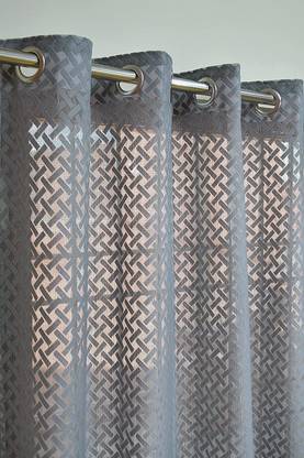 Kesarii 180 cm (6 ft) Net Transparent Shower Curtain (Pack Of 2)