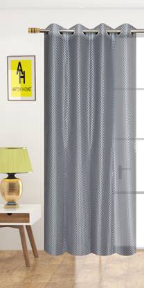 AH ARTSY HOME 214 cm (7 ft) Tissue, Net Room Darkening Door Curtain Single Curtain
