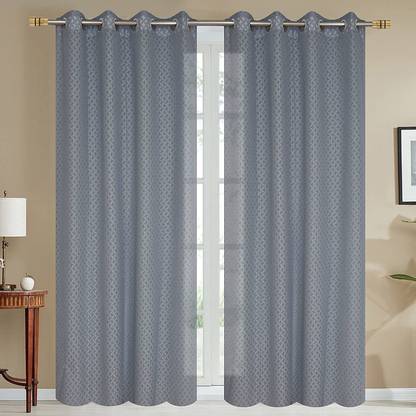 UNNAK 274.36 cm (9 ft) Net Transparent Long Door Curtain (Pack Of 2)