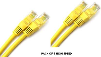 22 TECH Patch Cable 1.5 m 1.5 Meter Lan Ethernet cable cord Compatible Router, Desktop, Pack of 4