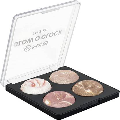 MARS 4 Color Ultra Glow Highlighter Palette Blusher Glow O Clock Face Kit Highlighter