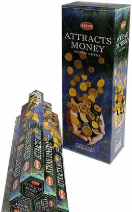 Hem Attract Money Incense Sticks, 6 pack of 20 pcs each total 120 sticks pack| Attract Money