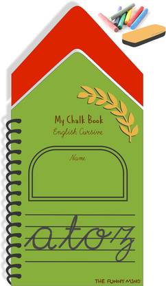 The Funny Mind Hut Shape Wooden A to Z Small Cursive Letters Chalk Book For Early Learners