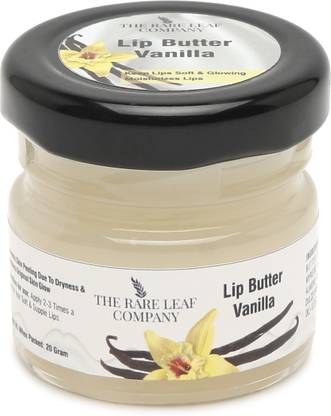 THE RARE LEAF COMPANY Butter Lip Balm With UV Protection, Ultra Moisturization Vanilla Flavor 20 Gm Butter