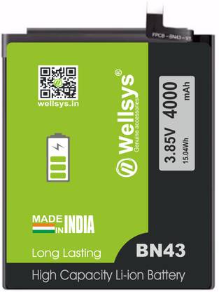 WELLSYS Mobile Battery For  Xiaomi Redmi Note 4 BN43 - 4000MAh