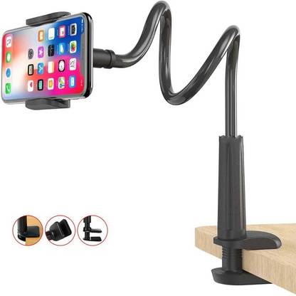 Zohlo Gooseneck Cell Phone Holder, Universal Clamp Lazy Mount Clip Hands Free Flexible Mobile Holder