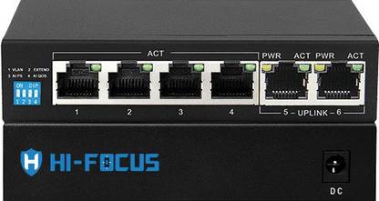 HI-FOCUS HF-SH04-60W 6 Ports 100 Mbps Unmanaged Network Switch