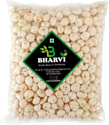 Bharvi Phool Makhana Handpicked Lotus Seeds/Fox Nuts Big Size Fox Nuts Popcorn