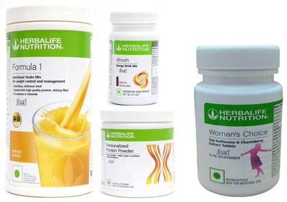 Herbalife Nutrition Formula 1 Shake mango-+Protein Powder-200+Afresh- elachi+ Women Choice Tablet Protein Shake
