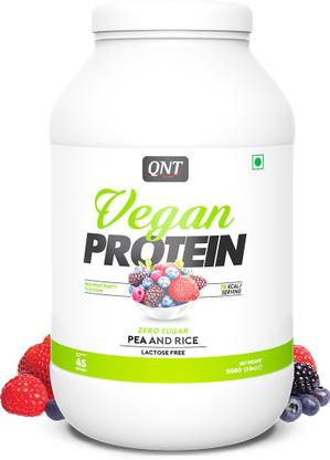 QNT Vegan Protein | 100% Plant-Based Protein | Red Fruit Flavour | 908g Plant-Based Protein