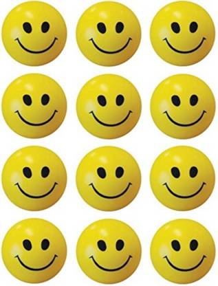 Red Ballons 12 Smiley Face Squeeze Stress Balls  - 10 cm