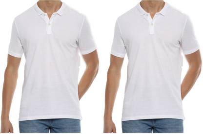 Solid Men White T-Shirt