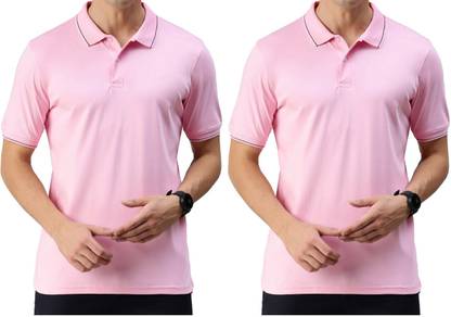 Solid Men Pink T-Shirt