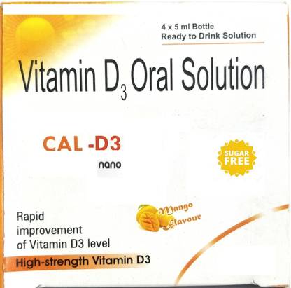 NUTRIGOD CAL D3 VITAMIN D3 60K ORAL SOULTION CHOLECALCIFEROL 60000IU SHOTS PACK 4 X 5 ML)