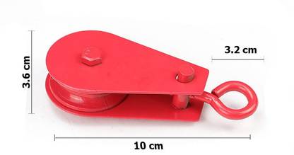 VicTac 100kg Metal Lifting, hoisting wheel, sheave Metal Pulley Red/Orange Climbing Pulley