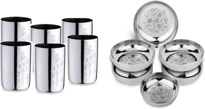 LIMETRO STEEL Pack of 12 Steel Dinner Set