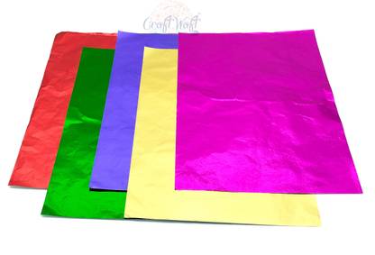 CRAFTWAFT Large Chocolate Candy Wrapping Foil Paper Multicolor Pack of 50 (8x10in) Foil Gift Wrapper