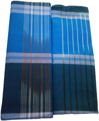 Cotton colors Striped, Checkered, Self Design Multicolor Lungi