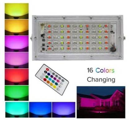 Hiru Flood Brick Light - 50W RGB LED Brick Light Remote IP65 LED Flood Light, Disco Light Flood Light Outdoor Lamp