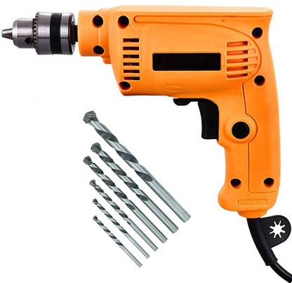 MLD variable speed drill machine 300W with 5Pcs Hss Bit RFDM10MM|COMBO/112 Pistol Grip Drill