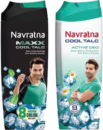 NAVRATAN cool talc maxx fresh and active deo combo pack 2