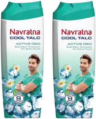 NAVRATAN cool talc active deo pack of 2