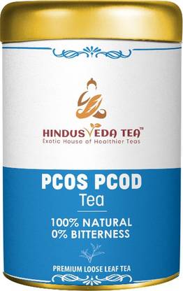 HINDUSVEDA TEA PCOS & PCOD Spearmint Herbal Tea (50 Gm-25 Cups) - A Caffeine free Powerful Hormone Balancing Tea For Womankind | Helps Menstrual Support, Cycle Regulation, Bloating Problems, Fights Acne, Supports Healthy Ovulation, Hirsutism & Fertility Naturally Herbal Tea Tin