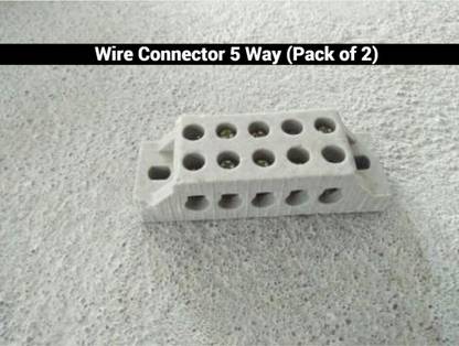 Madhav Control Panel Electrical Wire Terminal Block Connection Wire Connector 5 Way 30A (Pack Of 2) Ceramic Wire Connectors Wire Connector