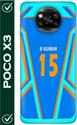 FULLYIDEA Back Cover for POCO X3, Bhuvneshwar Kumar Jersey, B Kumar 15, Indian Cricket Team, Cricket, Sp