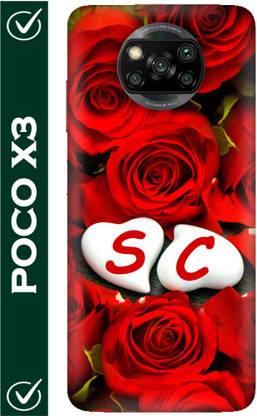 FULLYIDEA Back Cover for POCO X3, Letter S, Alphabet S, Name S, Letter S With C, S Love C